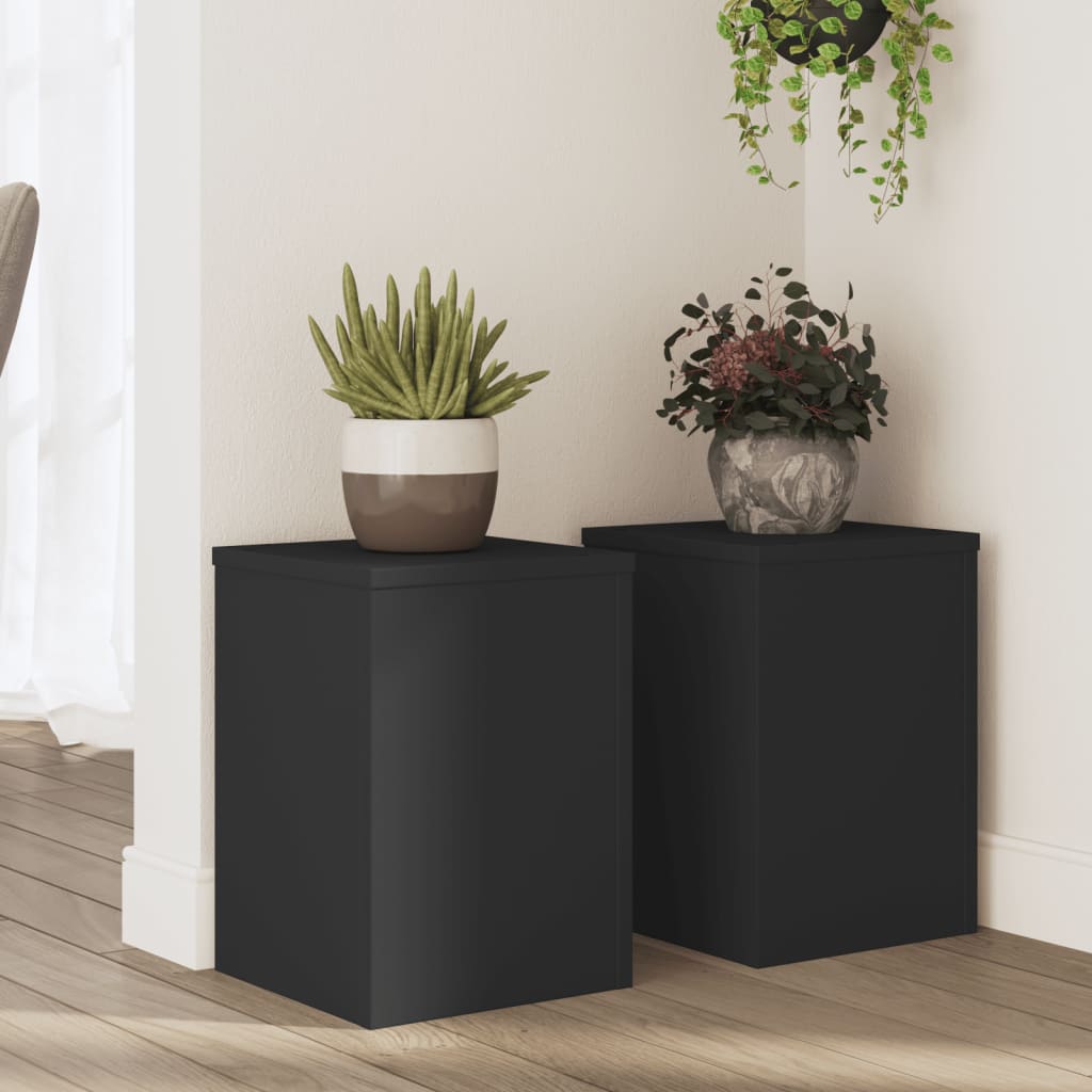 Normes de plante vidaxl 2 ST 25x25x35 cm Bois transformé noir