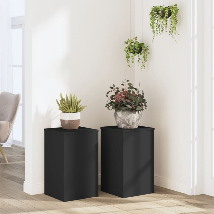 Normes de l'usine Vidaxl 2 PCS 30x30x50 cm Bois transformé en noir