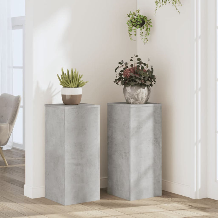 Normes de l'usine Vidaxl 2 PCS 30x30x70 cm Betongrij en bois transformé