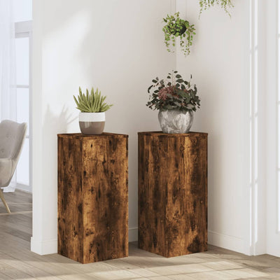 Normes de l'usine de Vidaxl 2 PCS 30x30x70 cm Chêne fumé en bois propriété