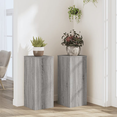 Normes de l'usine Vidaxl 2 PCS 30x30x70 cm Bois de bois de bois Grey Sonoma