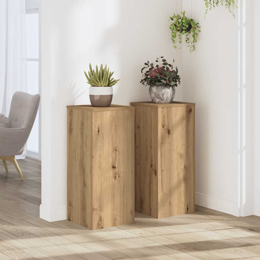 Vidaxx porte-plantes 2 pcs 30x30x70 cm bois chêne artisanal
