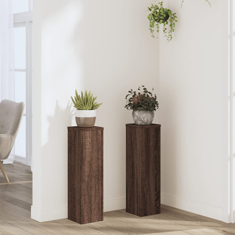 Normes de plante Vidaxl 2 ST 17x17x60 cm chêne brun en bois transformé