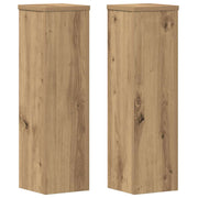 Vidaxxl porte-plantes 2 pcs 17x17x60 cm bois chêne artisanal coloré - afbeelding 2