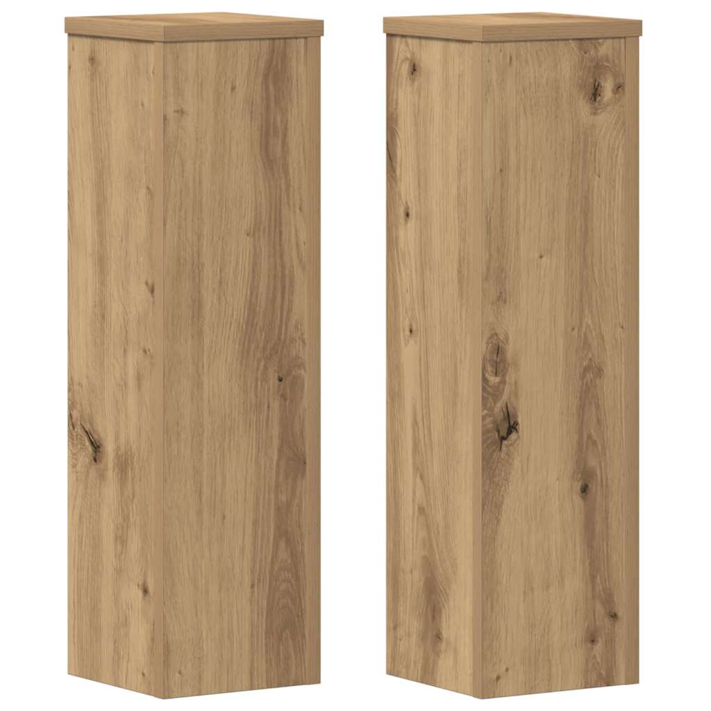Vidaxxl porte-plantes 2 pcs 17x17x60 cm bois chêne artisanal coloré