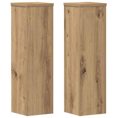 Vidaxxl porte-plantes 2 pcs 17x17x60 cm bois chêne artisanal coloré