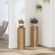 Vidaxxl porte-plantes 2 pcs 17x17x60 cm bois chêne artisanal coloré - afbeelding 1