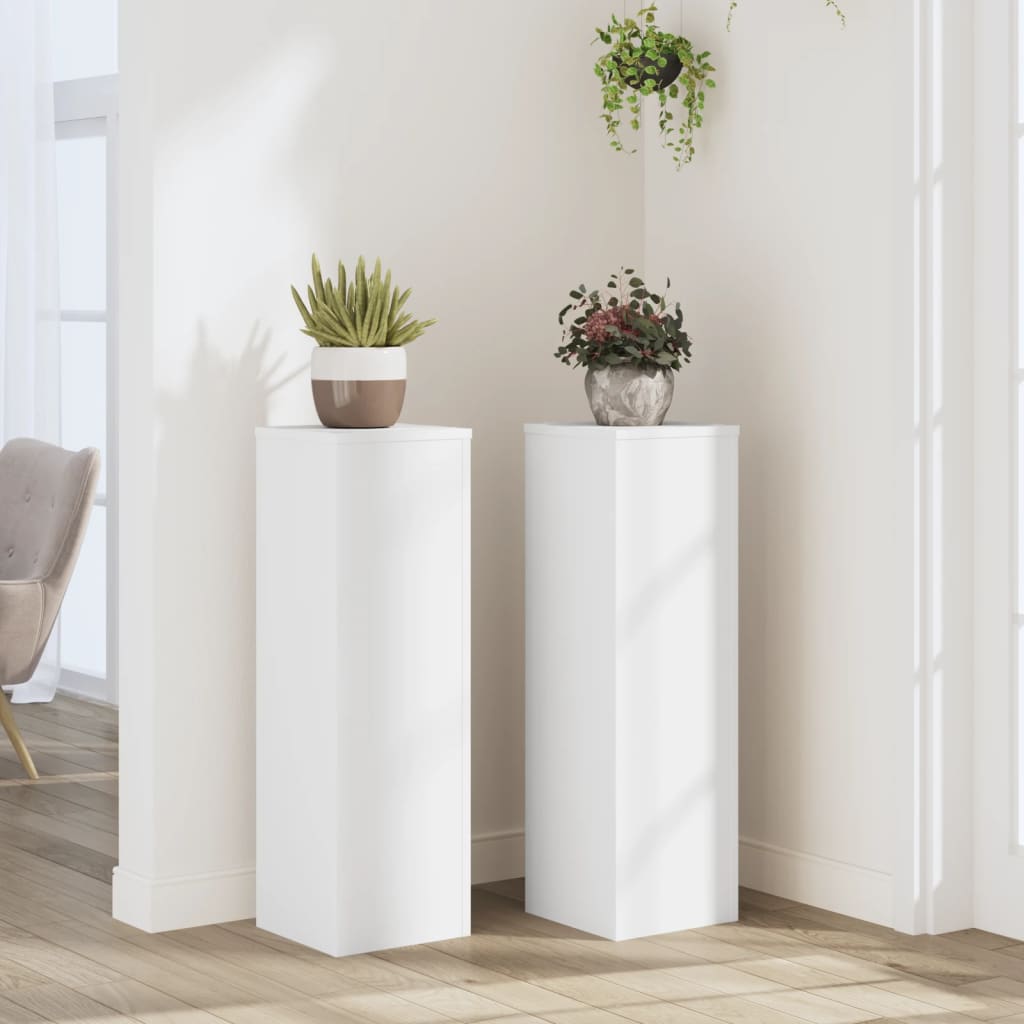 Vidaxx supports pour plantes 2 pcs 25x25x80 cm bois d'ingénierie blanc