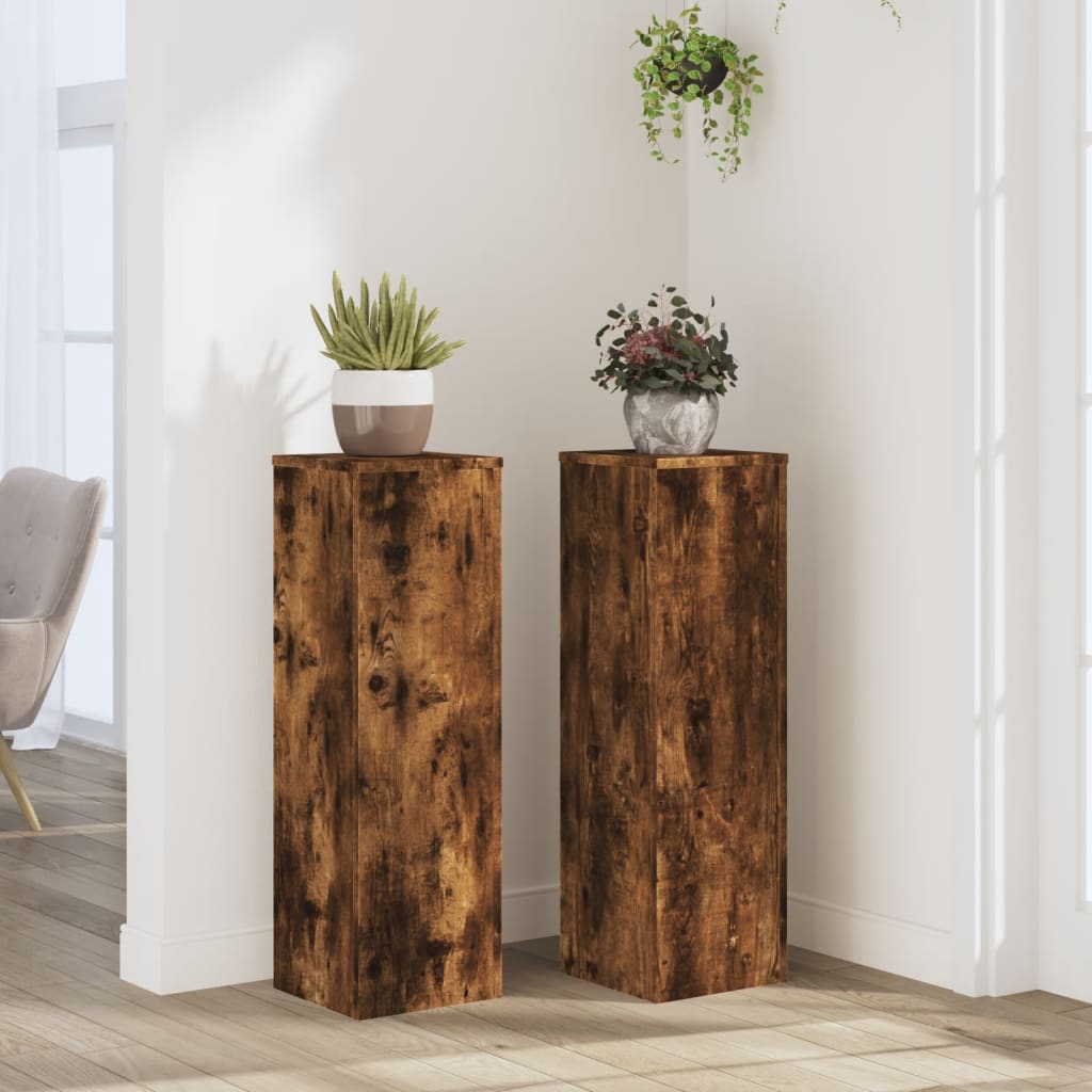 Normes de l'usine Vidaxl 2 ST 25x25x80 cm chêne fumé en bois transformé