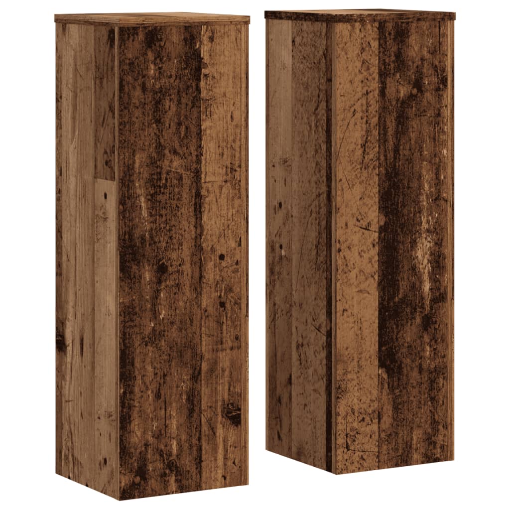 Vidaxx supports pour plantes 2 pcs 25x25x80 cm bois traité, couleur bois ancien