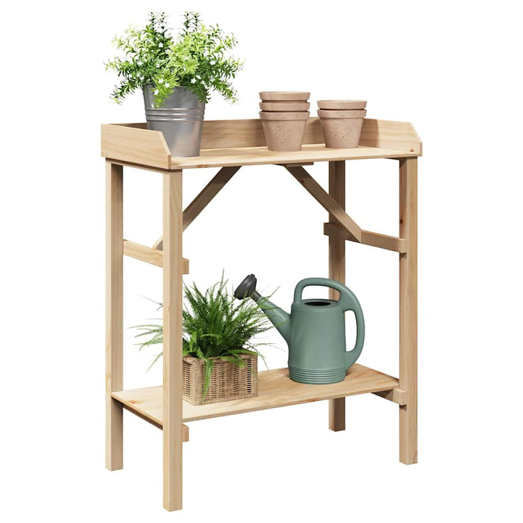 Vidaxx table de plantation avec étagère naturel 75 x 40 x 90 cm bois de pin robuste