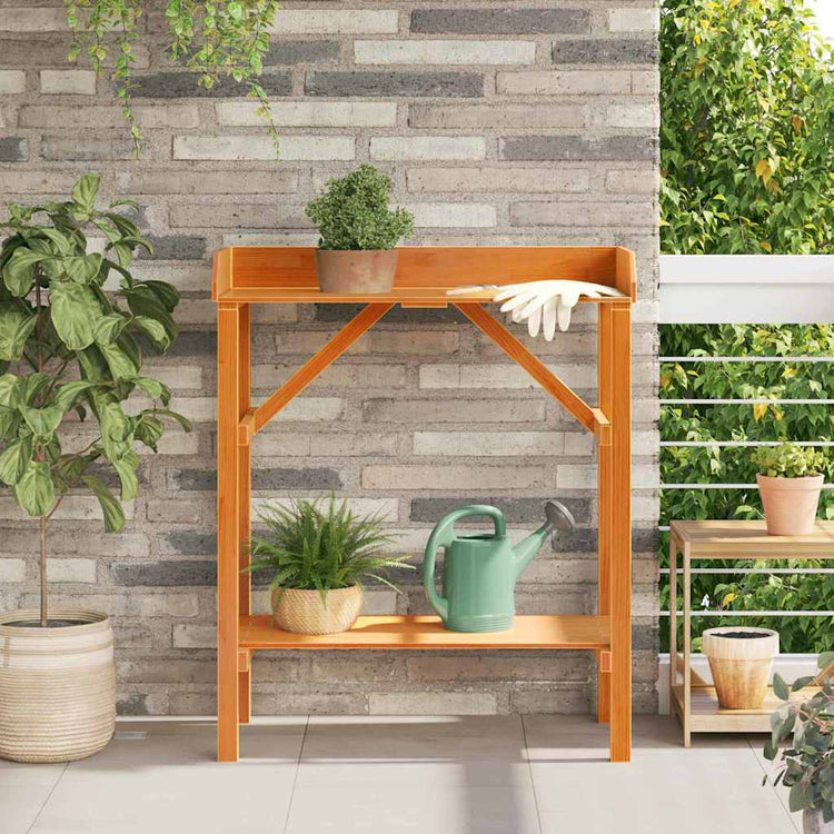 VidaXL table de plantation avec étagère marron 75 x 40 x 90 cm bois de pin massif