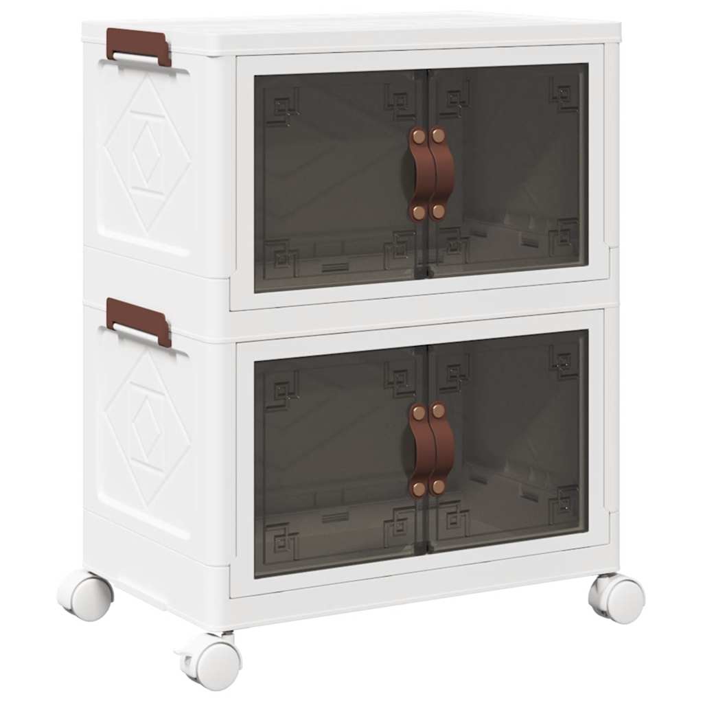 Boîte de rangement Vidaxl Empilable avec roues 2 couches 28 L 48.5x29.5x59.5 cm