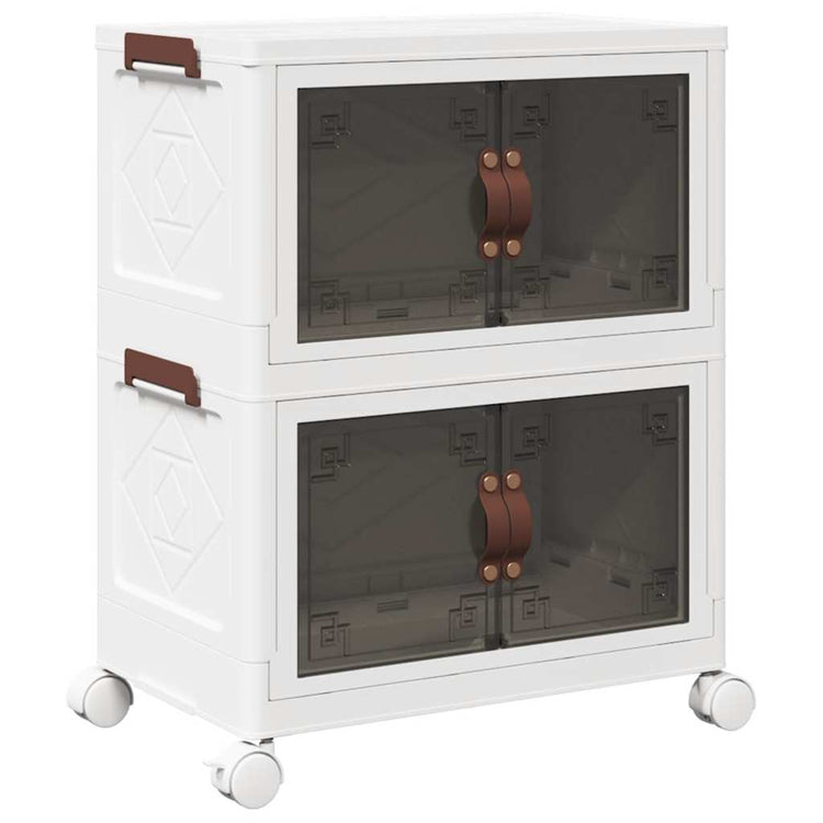 Boîte de rangement Vidaxl Empilable avec roues 2 couches 28 L 48.5x29.5x59.5 cm