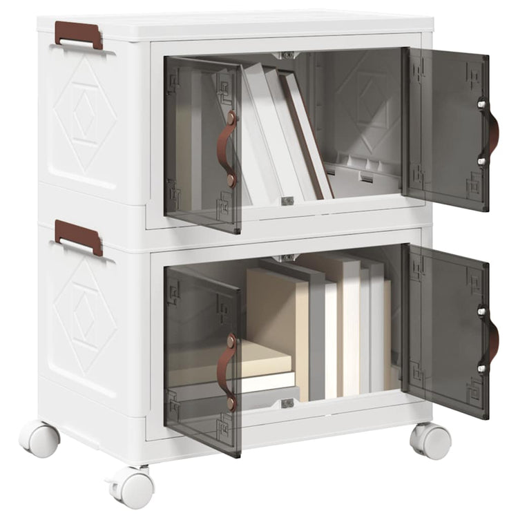 Boîte de rangement Vidaxl Empilable avec roues 2 couches 28 L 48.5x29.5x59.5 cm