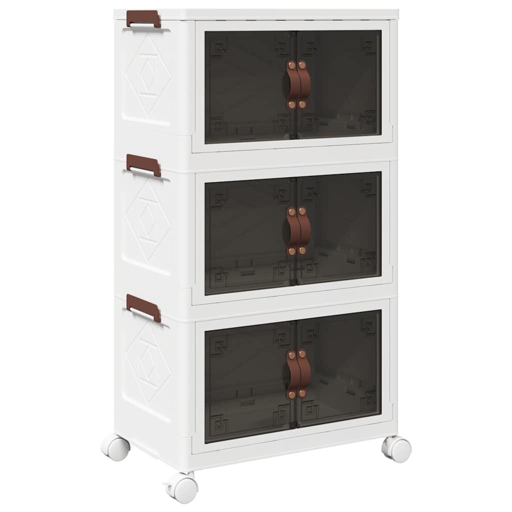 Boîte de rangement Vidaxl Empilable avec roues 3 couches 28 L 48.5x29.5x86 cm