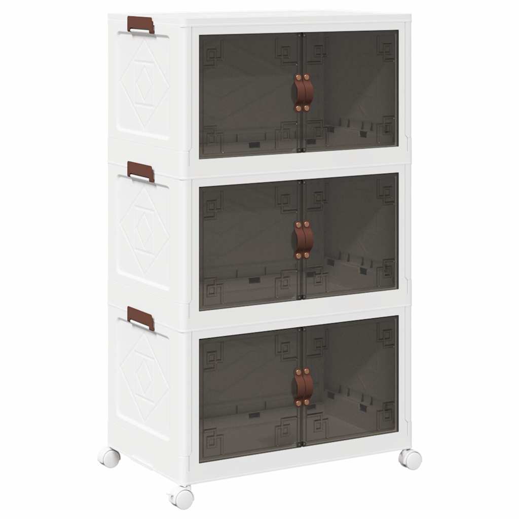 Boîte de rangement Vidaxl Empilable avec roues 3 couches 75 L 64x39.5x110.5 cm