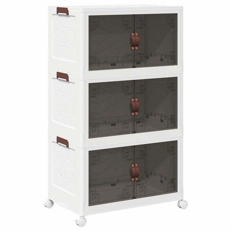 Boîte de rangement Vidaxl Empilable avec roues 3 couches 75 L 64x39.5x110.5 cm