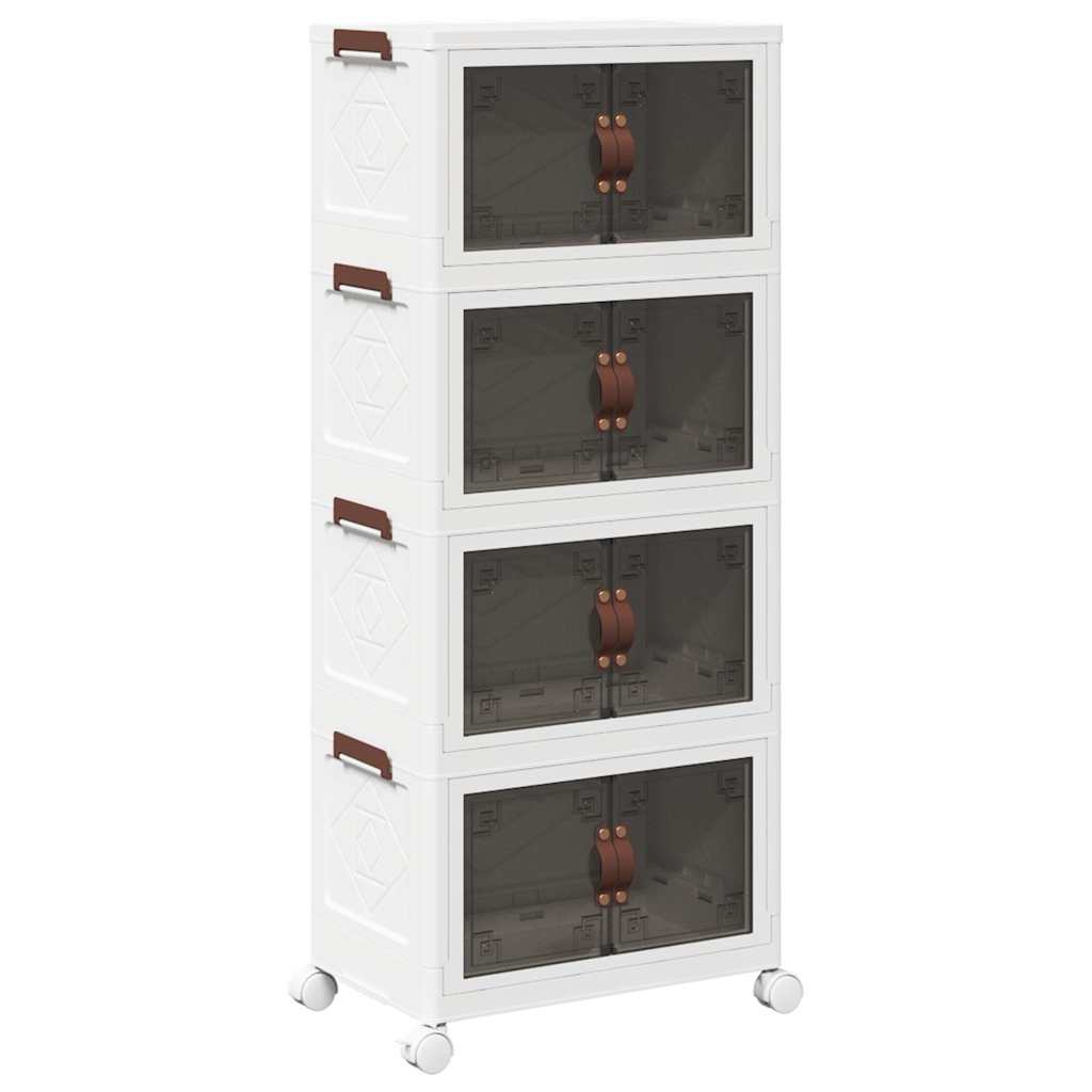 Boîte de rangement Vidaxl Empilable avec roues 4 couches 28 L 48x29.5x112,5 cm