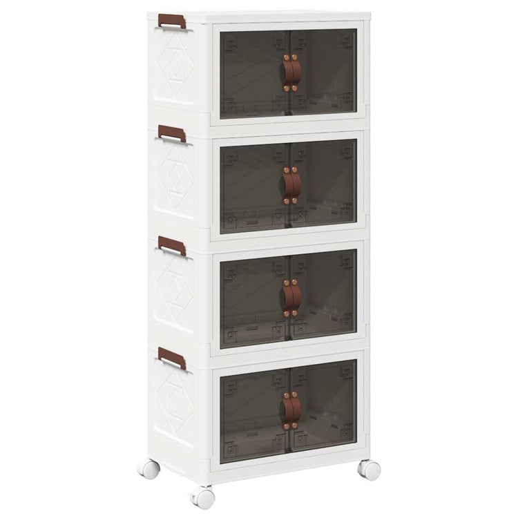 Boîte de rangement Vidaxl Empilable avec roues 4 couches 28 L 48x29.5x112,5 cm