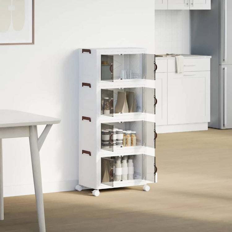 Boîte de rangement Vidaxl Empilable avec roues 4 couches 28 L 48x29.5x112,5 cm