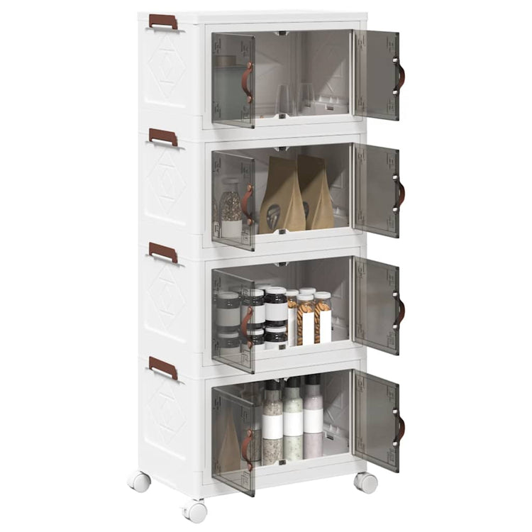 Boîte de rangement Vidaxl Empilable avec roues 4 couches 28 L 48x29.5x112,5 cm