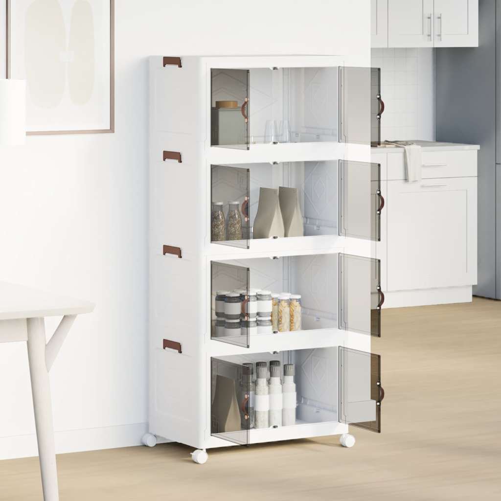 Boîte de rangement Vidaxl Empilable avec roues 4 couches 75 L 64X40X141.5 cm