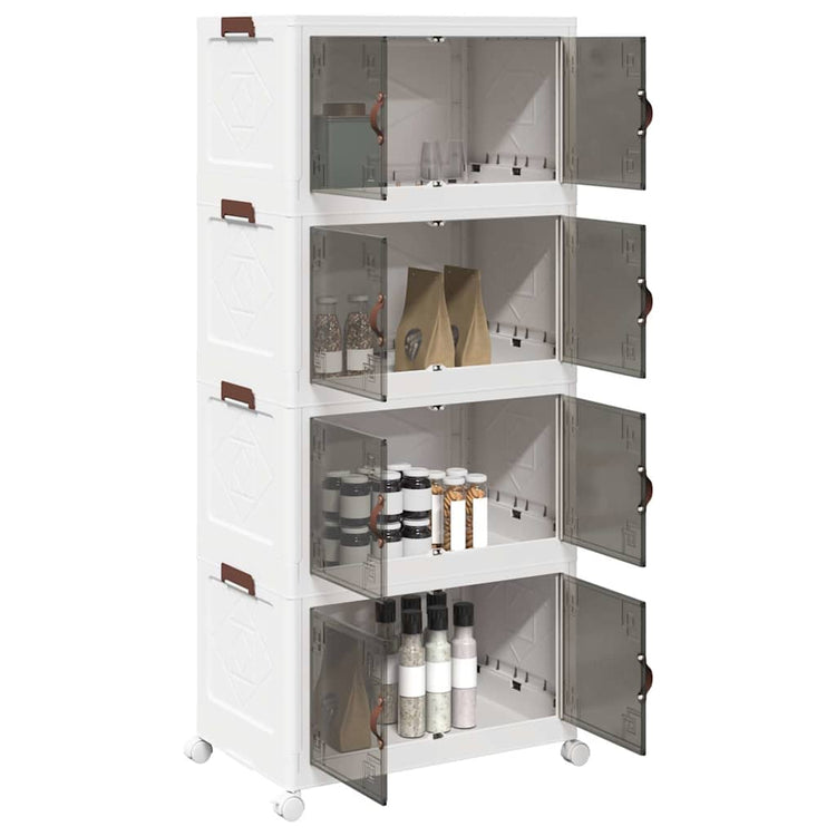 Boîte de rangement Vidaxl Empilable avec roues 4 couches 75 L 64X40X141.5 cm