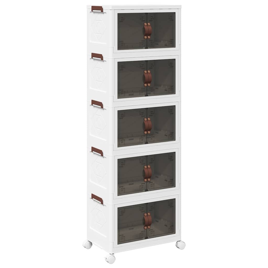 Boîte de rangement Vidaxl Empilable avec roues 5 couches 28 L 48.5x29.5x139 cm