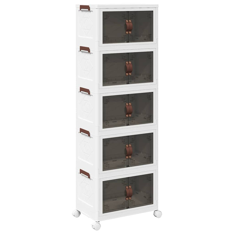 Boîte de rangement Vidaxl Empilable avec roues 5 couches 28 L 48.5x29.5x139 cm