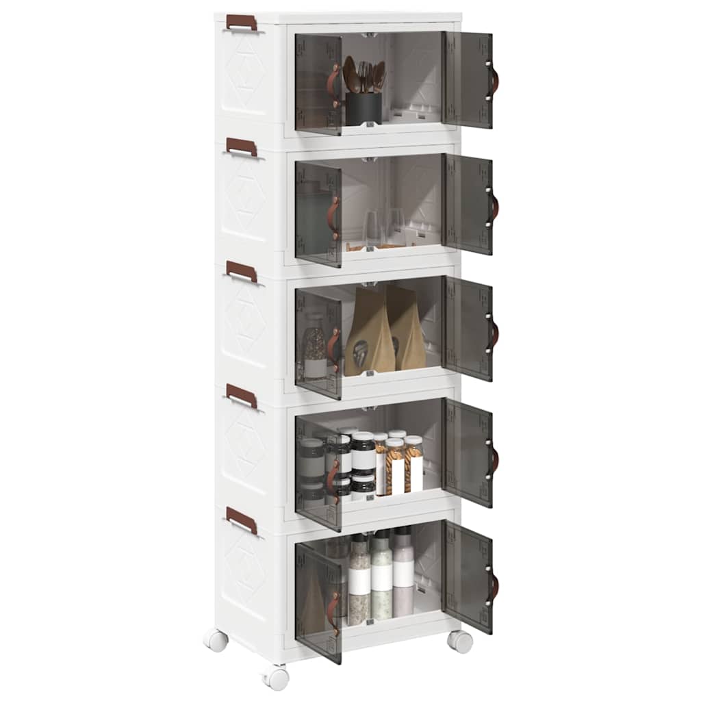 Boîte de rangement Vidaxl Empilable avec roues 5 couches 28 L 48.5x29.5x139 cm