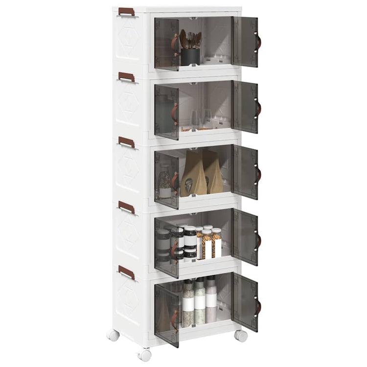 Boîte de rangement Vidaxl Empilable avec roues 5 couches 28 L 48.5x29.5x139 cm
