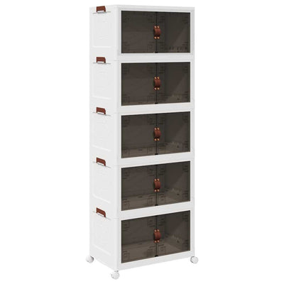 Boîte de rangement Vidaxl Empilable avec roues 5 couches 75 L 64x40x179 cm