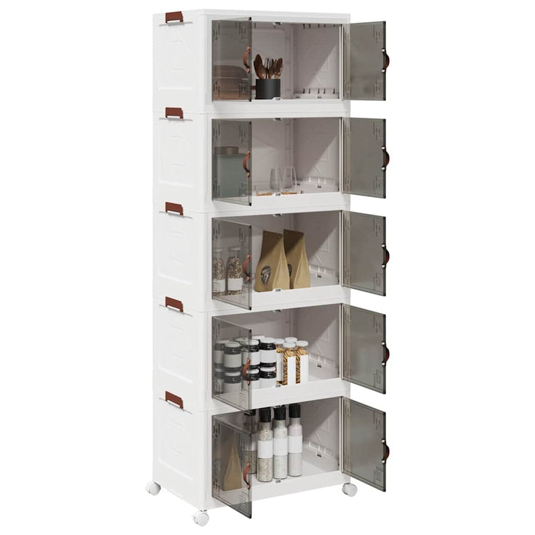 Boîte de rangement Vidaxl Empilable avec roues 5 couches 75 L 64x40x179 cm