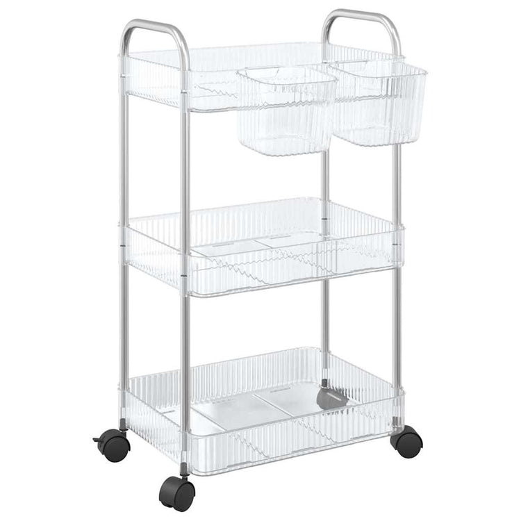 Vidaxl Storage Trolley 3 couches 37x28x68 cm acrylique transparent