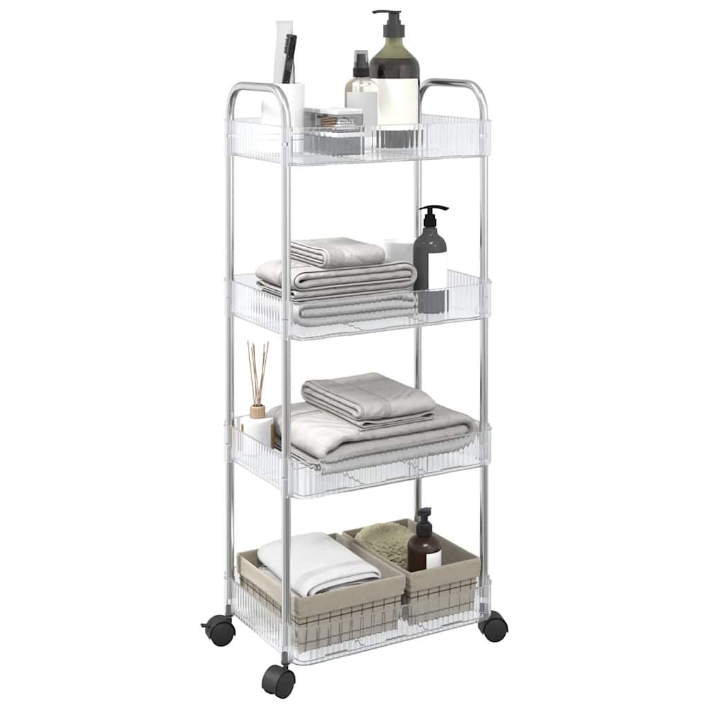 Vidaxl Storage Trolley 4 couches 37x28x95 cm acrylique transparent