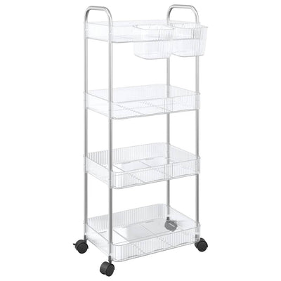 Vidaxl Storage Trolley 4 couches 37x28x95 cm acrylique transparent