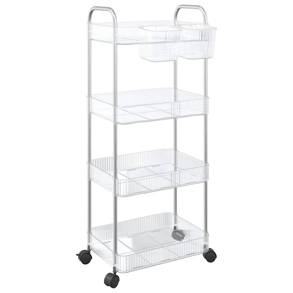 Vidaxl Storage Trolley 4 couches 37x28x95 cm acrylique transparent