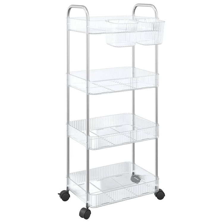 Vidaxl Storage Trolley 4 couches 37x28x95 cm acrylique transparent