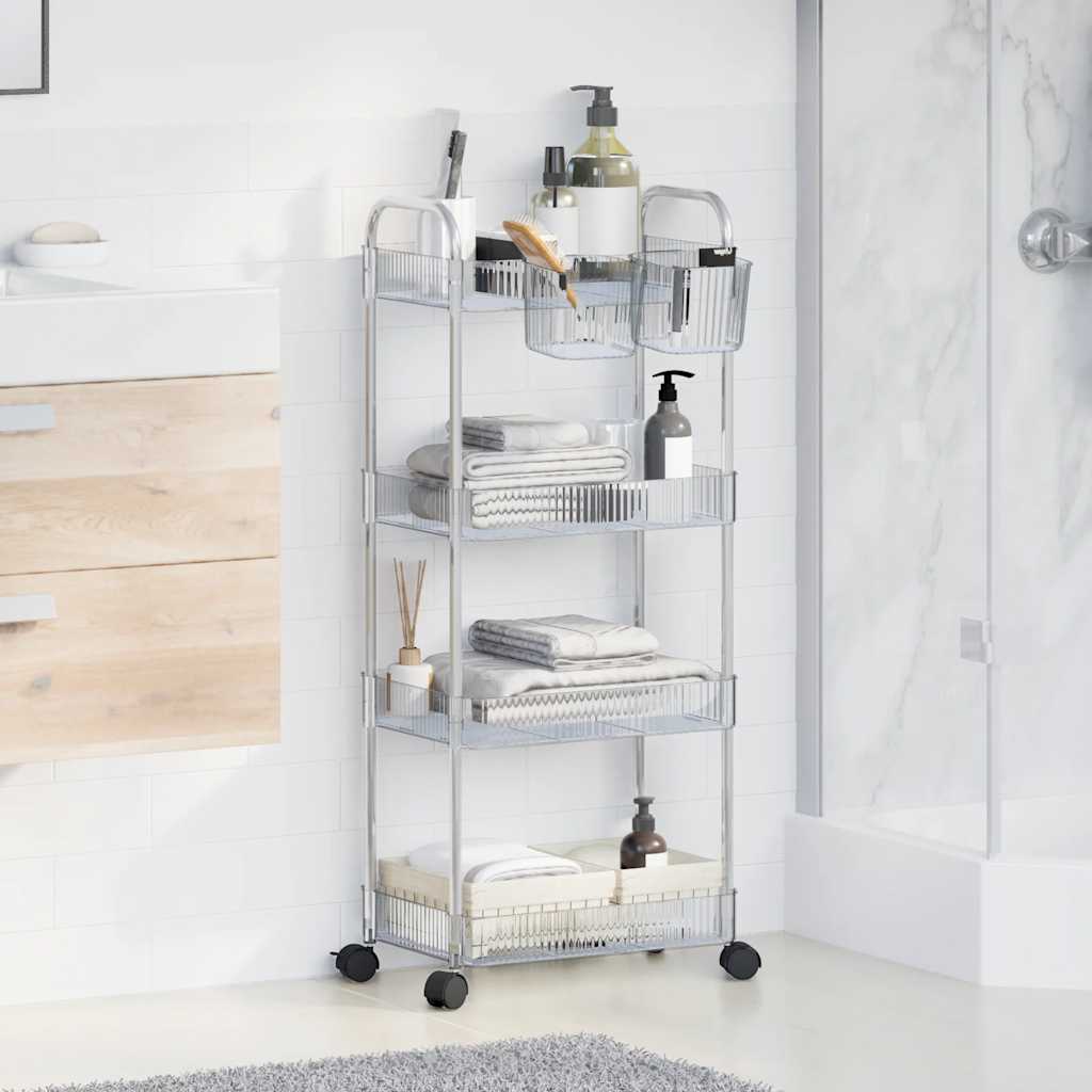 Vidaxl Storage Trolley 4 couches 37x28x95 cm acrylique transparent