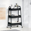 Vidaxl Storage Trolley 3 couches 42x41.5x77 cm en acier noir