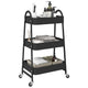 Vidaxl Storage Trolley 3 couches 42x41.5x77 cm en acier noir