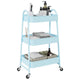 Vidaxl Storage Trolley 3 couches 42x41.5x77 cm en acier bleu