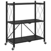 Rack de stockage Vidaxl sur roues 71x34x88 cm en acier noir
