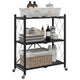 Rack de stockage Vidaxl sur roues 71x34x88 cm en acier noir