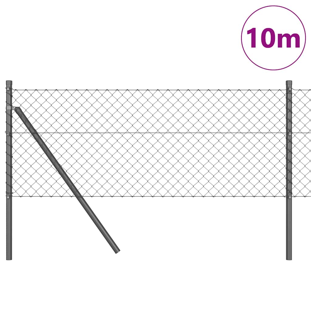 Poteau de clôture Vidaxl gris 10 x 0,8 m (maille 40 x 40 mm)
