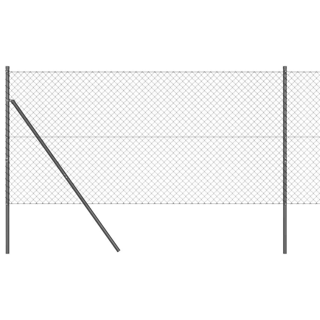 Vidaxl poteau de clôture gris 10 x 1 m (maille 40 x 40 mm) acier et PVC