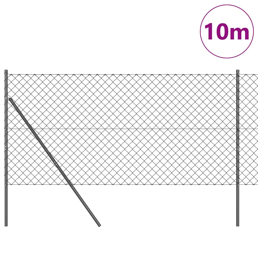 Poteau de clôture Vidaxl gris 10 x 1,4 m (maille 60 x 60 mm)