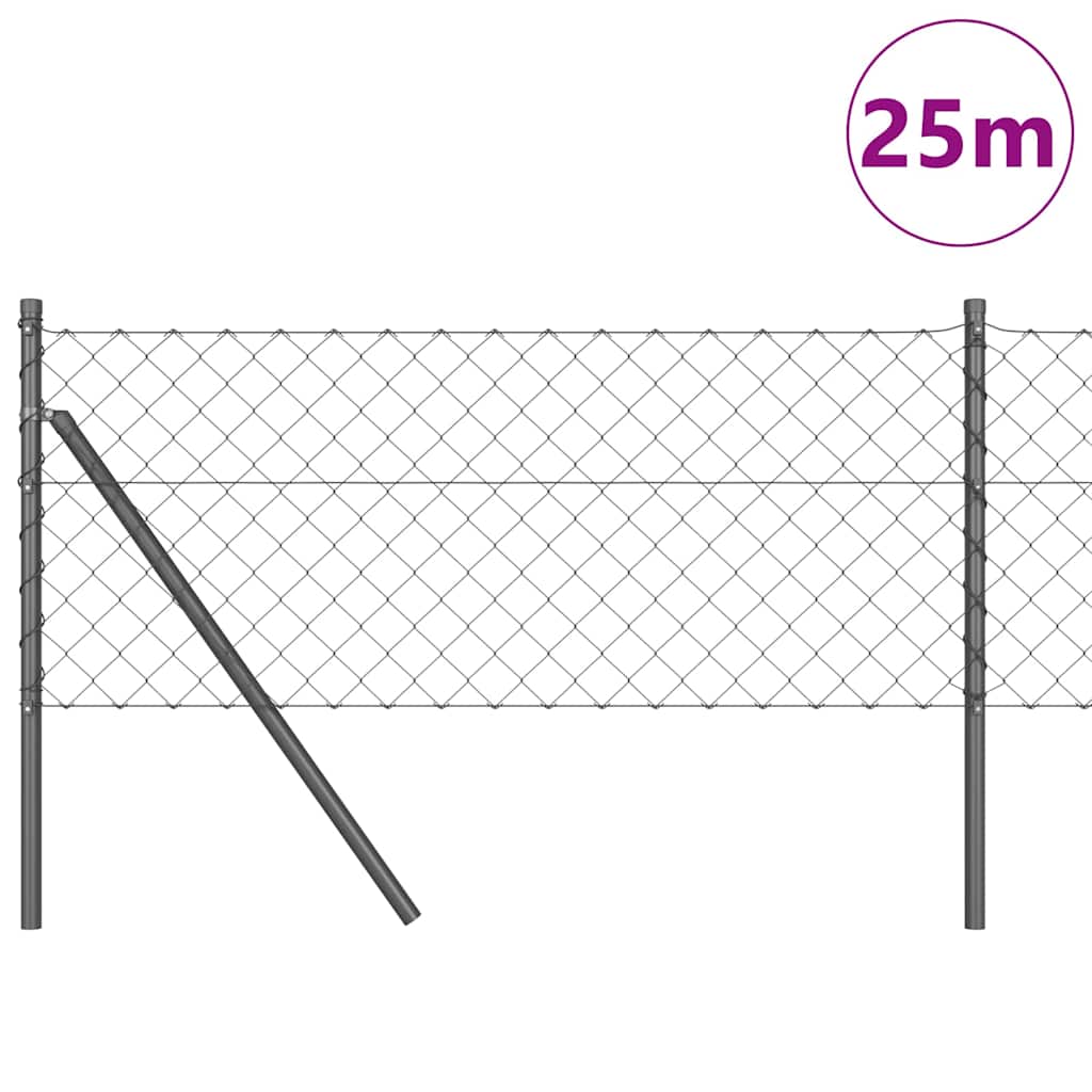 Poteau de clôture Vidaxl gris 25 x 0,6 m (maille 60 x 60 mm)