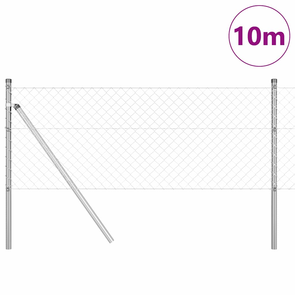 Vidaxl poteau de clôture argent 10 x 0,4 m (maille 40 x 40 mm) acier